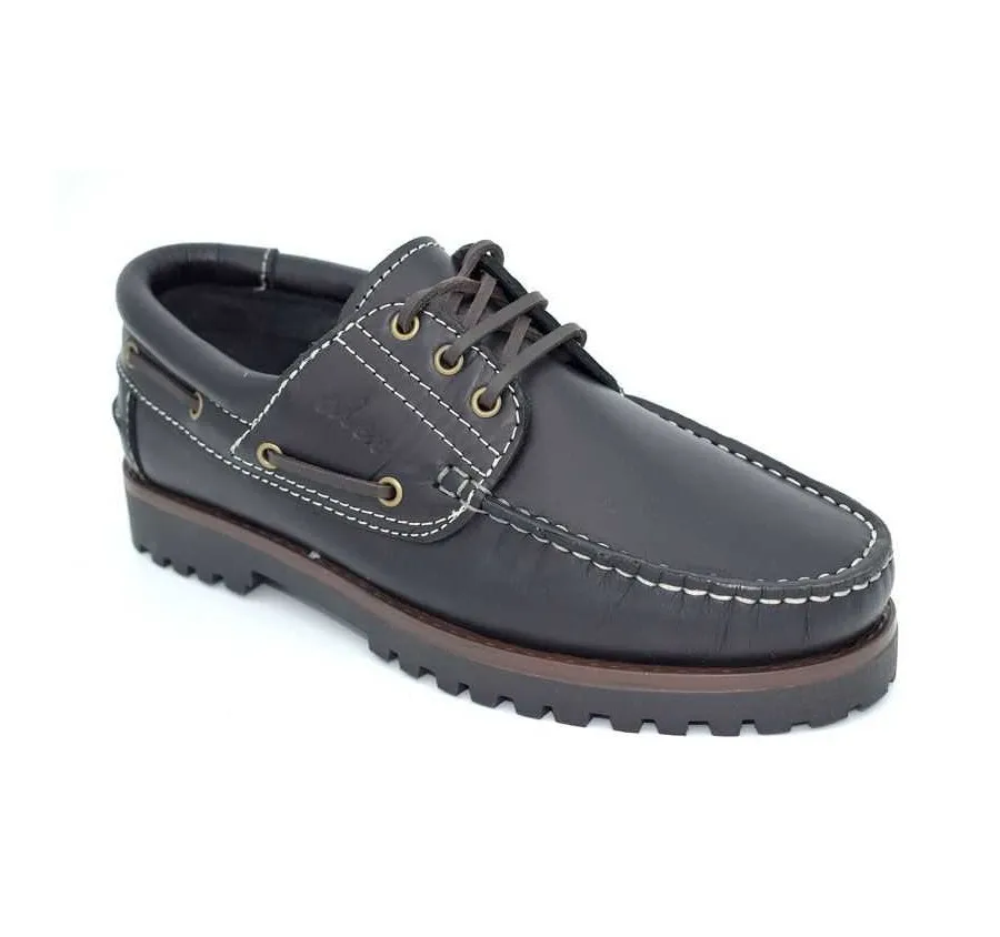 ZAPATO PARA HOMBRE NÁUTICO CASUAL CORDÓN PIEL NEGRO