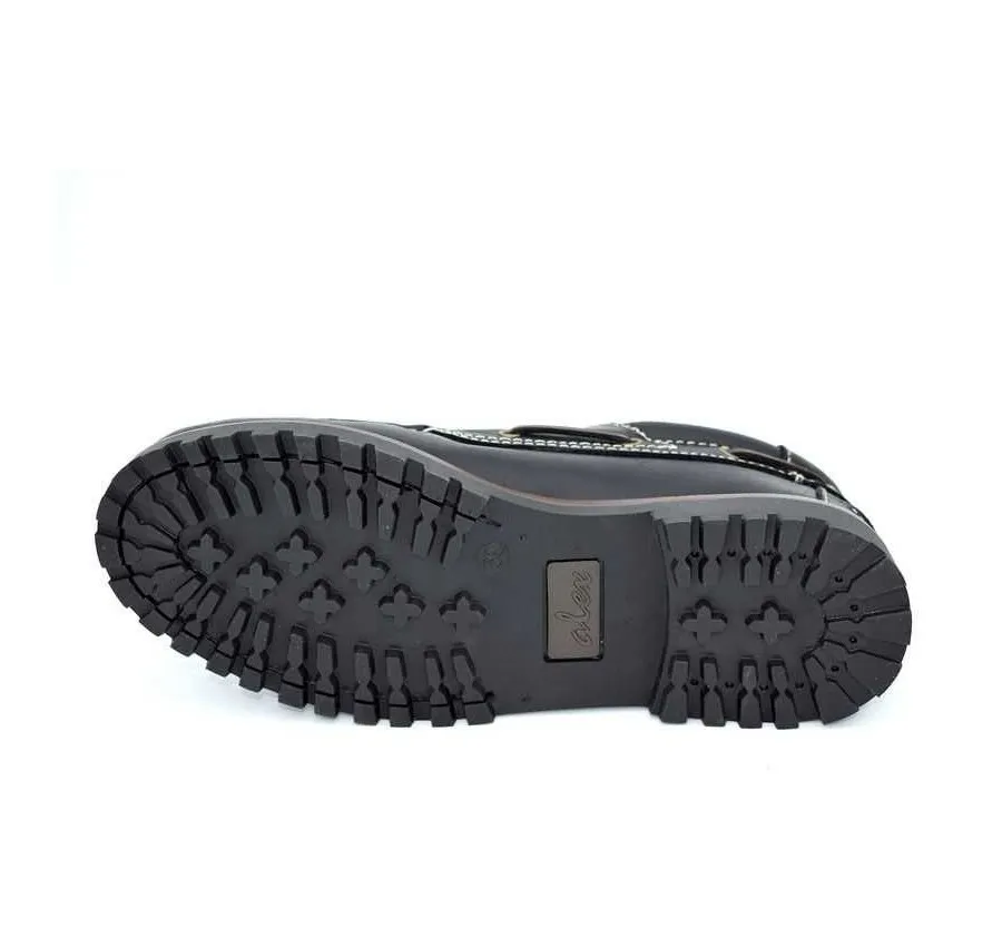 ZAPATO PARA HOMBRE NÁUTICO CASUAL CORDÓN PIEL NEGRO