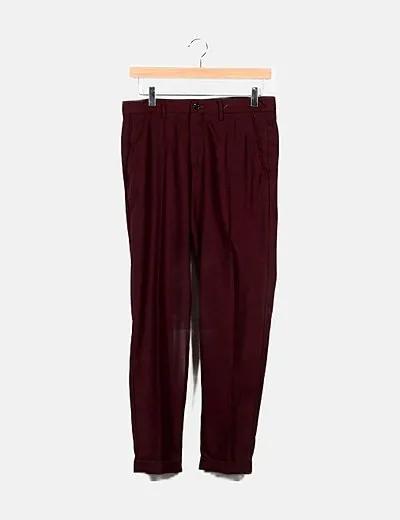 Zara Pantalón chino granate
