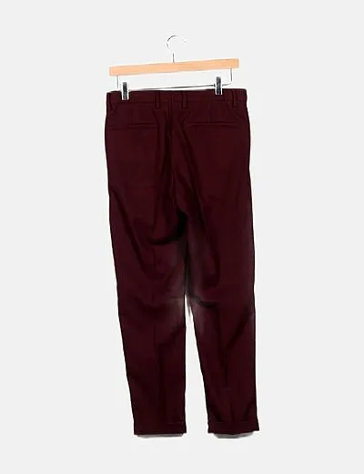 Zara Pantalón chino granate
