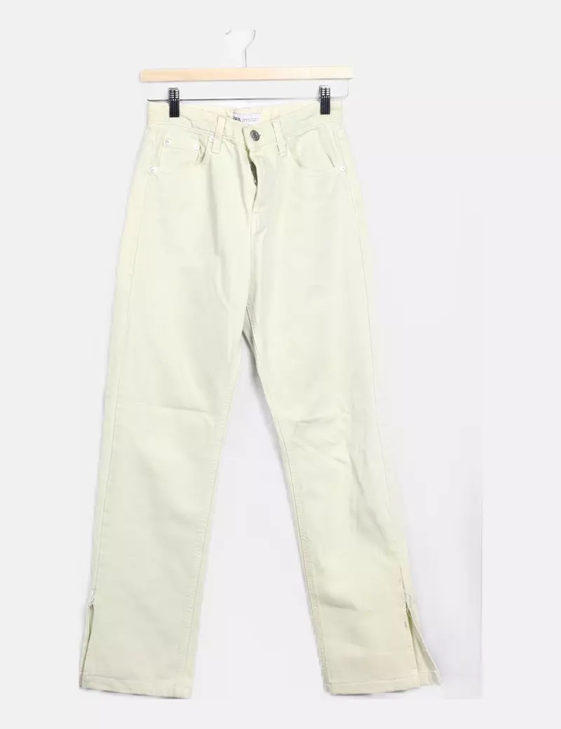 Zara Pantalón denim pistacho
