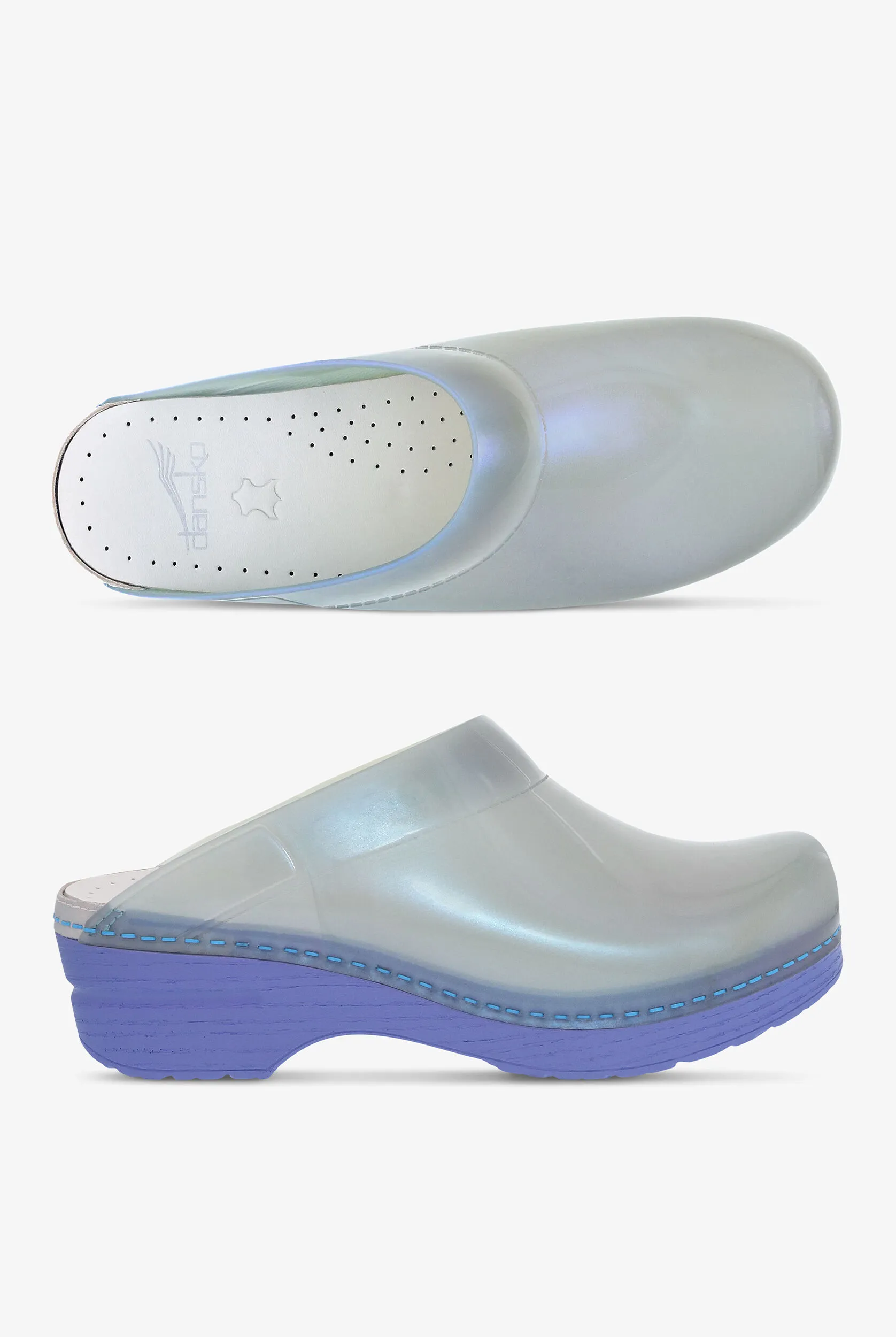 Zuecos de enfermería Dansko Sonja Sky Translucent para mujer